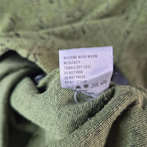 Woolrich Sweater Womens M Green Fleece Pullover Long Sleeve Leaves Outdoor - Picture 6 of 9